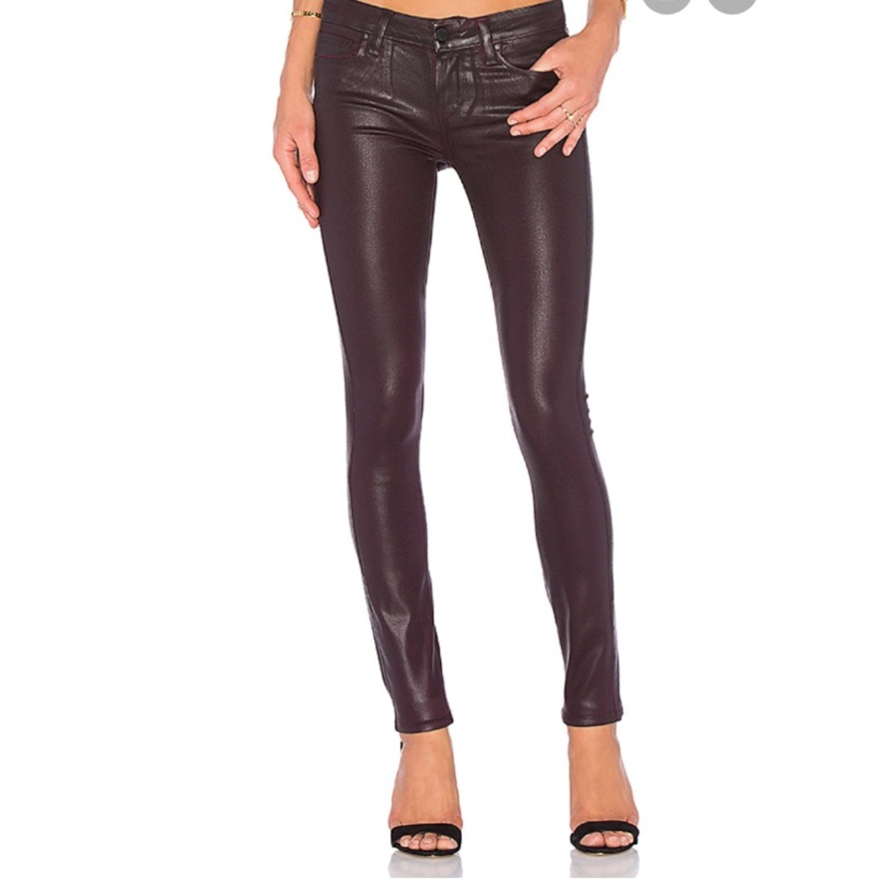 Paige Verdugo Wine Luxe Coating Jeans Sz 29 NWT